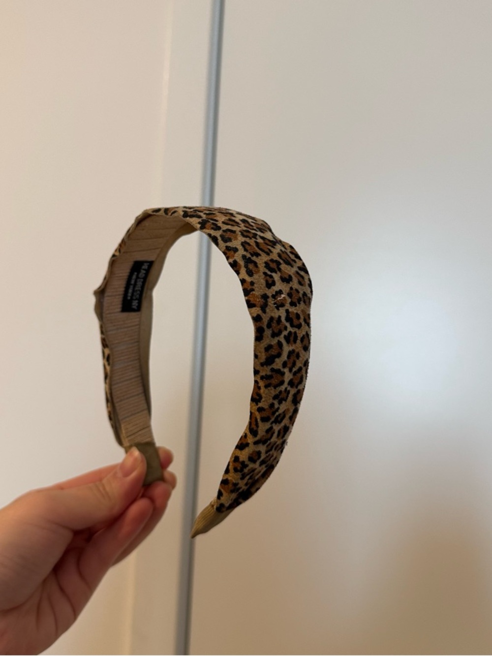 Leopard Print Padded Headband - Tan and Black